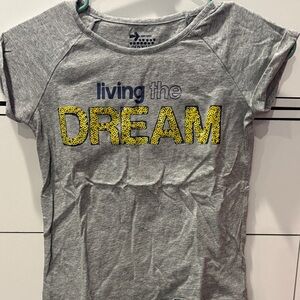 Old Navy Gray Tee with Blue and Yellow Graphic